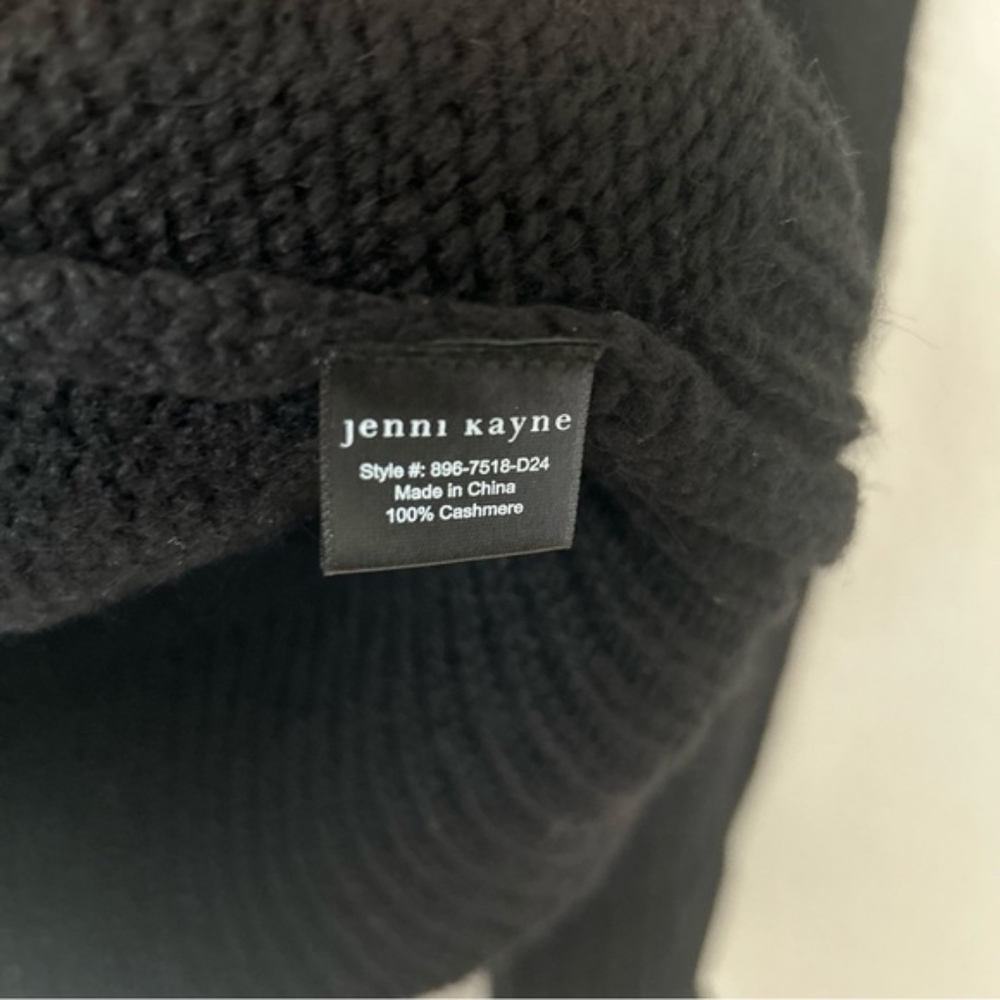 NWT Jenni Kayne Cashmere Kate V-Neck Black XSmall/Small Oversized - Picture 8 of 9
